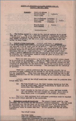 Minutes of the Cyclotron Oscillator meeting held at Harwell (9 May 1946)