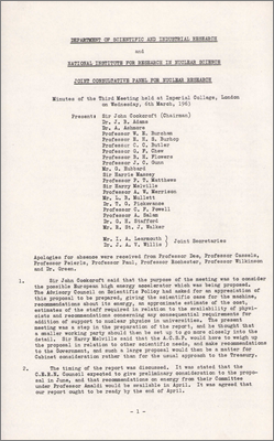 Minutes of the third Joint Consultative Panel for Nuclear Research meeting held at Imperial College (6 March 1963)