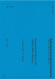 Diagrammatic input via optical mark readers (Hailstone and Athawes, March 1981)