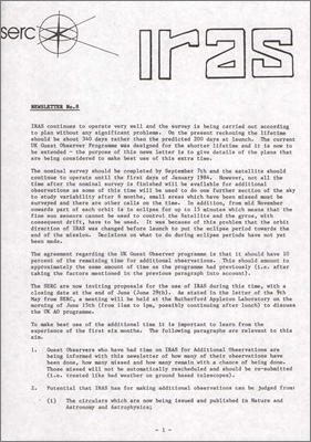IRAS Newsletter no.8 (May 1983)
