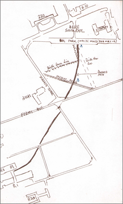 Note from Willis to Birchall, AERE concerning footpath from Rutherford Laboratory to AERE Bus Park (11 September 1961)