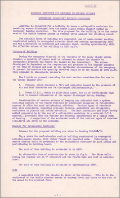 RLBC/P69 Housing for Collapsible Container (Handling of vapour during emergency disposal of propane or freon from Bubble Chamber, 3 November 1961)