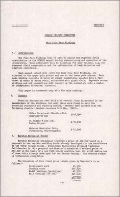 NI/GP/60/27 also PSPC/P67 Main Pole Face Windings for Nimrod (Contract with Marston Excelsior, 29 June 1980)