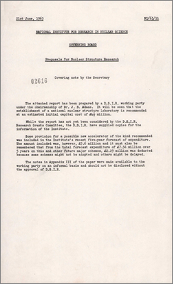 NI/63/11: DSIR Report of the Working Party on Nuclear Structure Research SECOND DRAFT (21? June 1963)