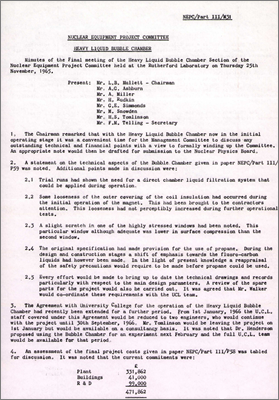 NEPC/Part III/M31 Minutes of the Heavy Liquid Bubble Chamber Section of the Nuclear Equipment Project Committee at RL (25 November 1965)