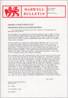 Harwell Bulletin (7 September 1972)