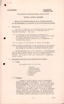 RR2 (65/66): Report of the Working Party set up to consider porposals for the development of facilities at the Scottish Reactor Centre (November 1965)