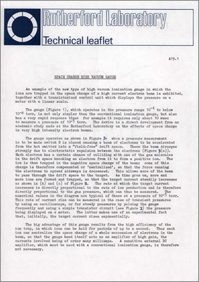 A19.1 Space charge high vacuum gauge