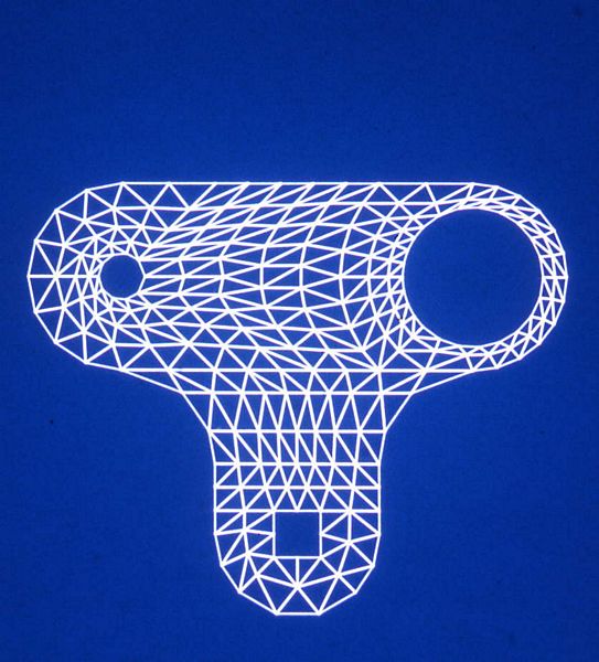 Fig 3.2 An example of a finite elements mesh generated by the program FEMGEN. 